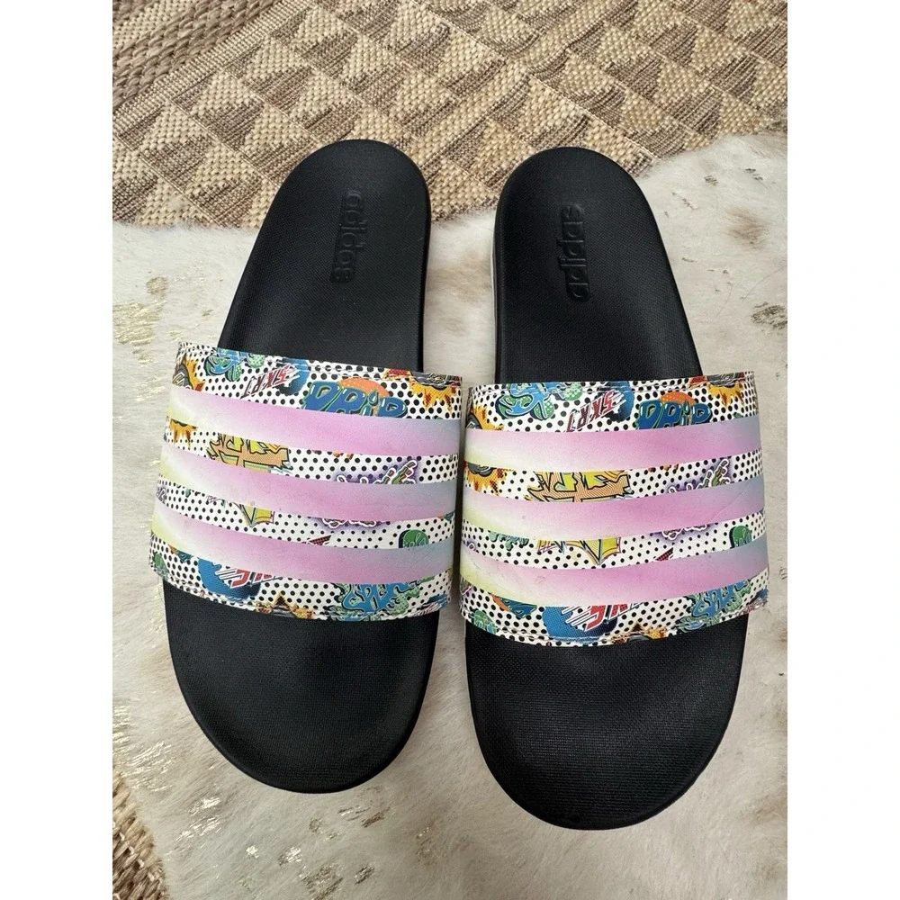 Adidas Adilette Comfort GW5039  Multicolor Cartoon Theme Sandal Slip On Shoes 11